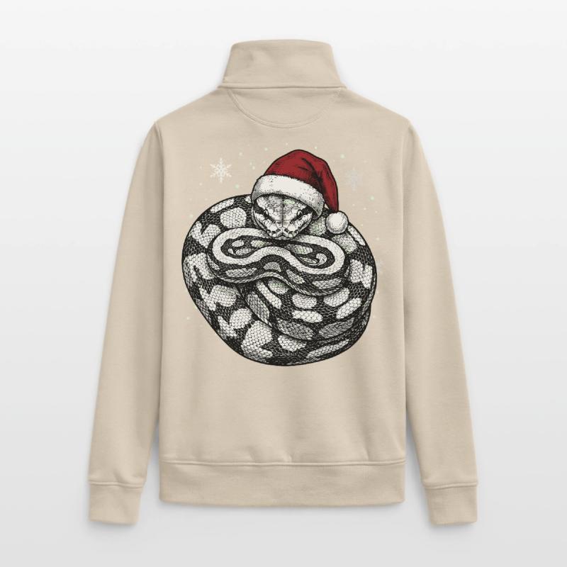 Königspython Weihnachten Ball Python Schlange Unisex Organic Zip Sweatshirt von Stanley/Stella