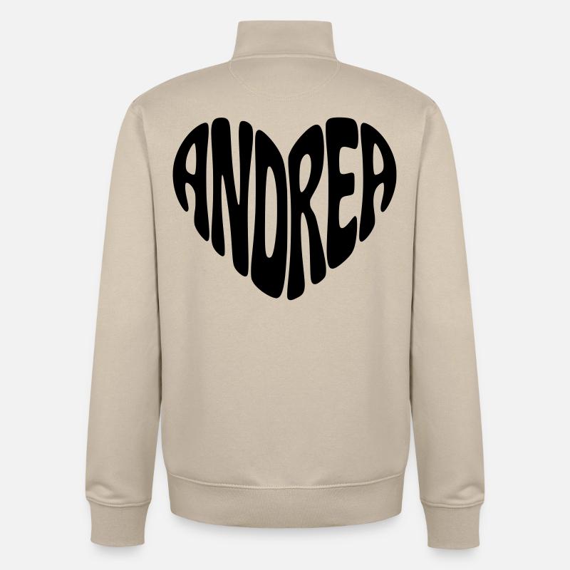Andrea Herz - Sweat zippé unisexe en coton bio Stanley/Stella - beige crème