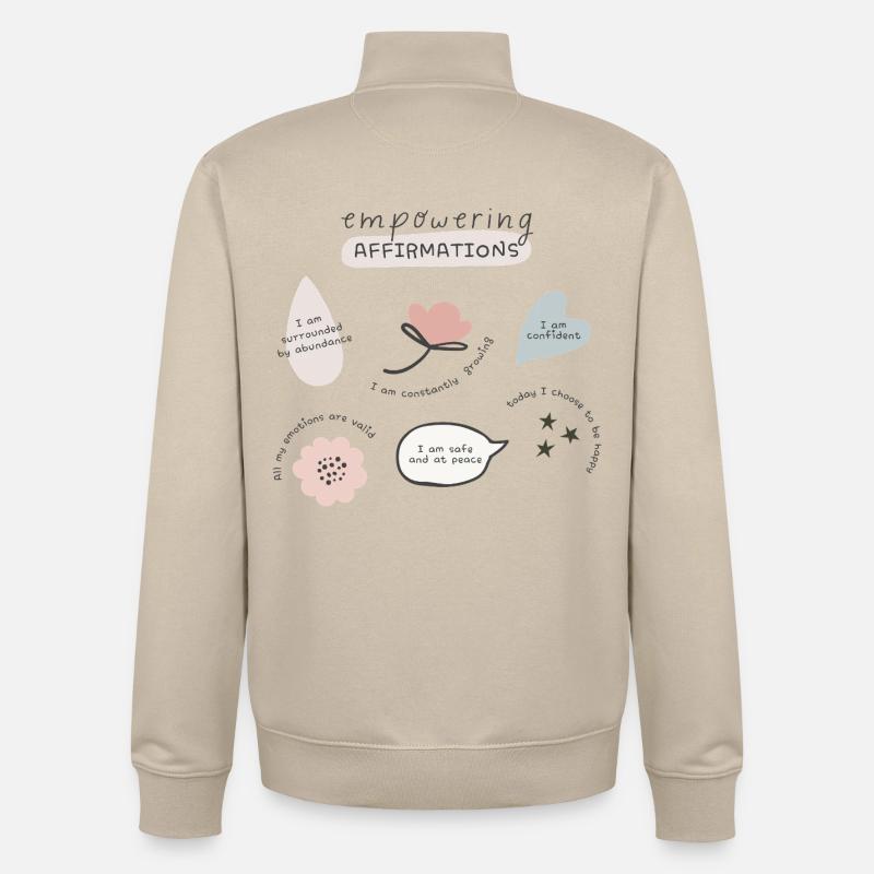 Empowering Affirmations - Unisex Organic Zip Sweatshirt von Stanley/Stella - Cremebeige