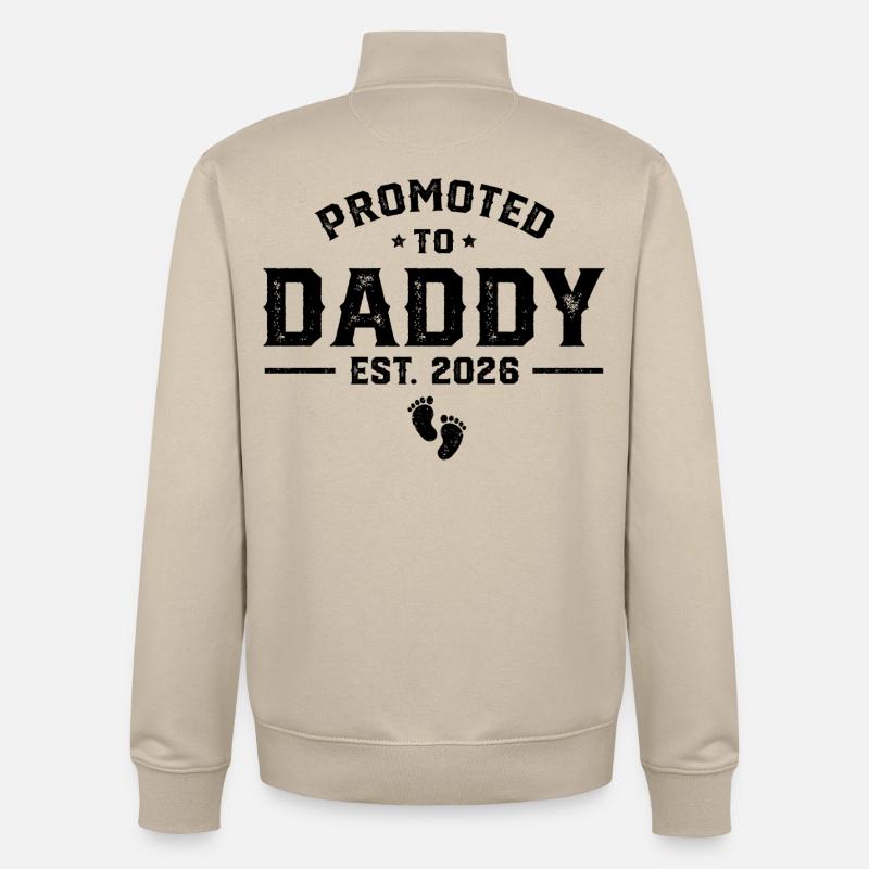 Daddy Est 2026 – Papa drôle - Sweat zippé unisexe en coton bio Stanley/Stella - beige crème