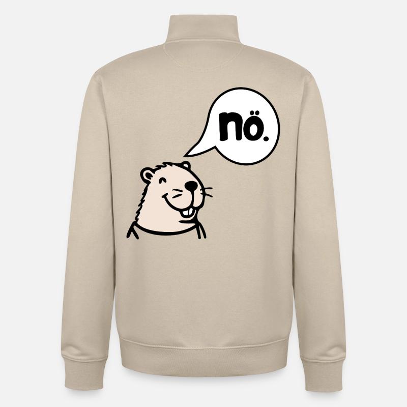 Annulation de Capybara Non Non - Sweat zippé unisexe en coton bio Stanley/Stella - beige crème