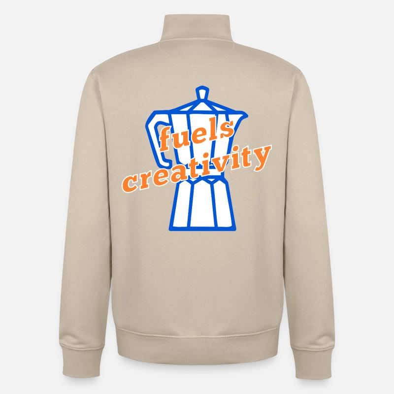 Créativité du café - Sweat zippé unisexe en coton bio Stanley/Stella - beige crème