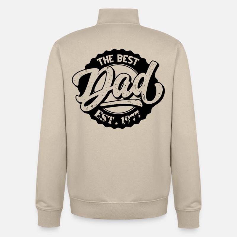 The Best Dad EST 1977 - Unisex Organic Zip Sweatshirt von Stanley/Stella - Cremebeige