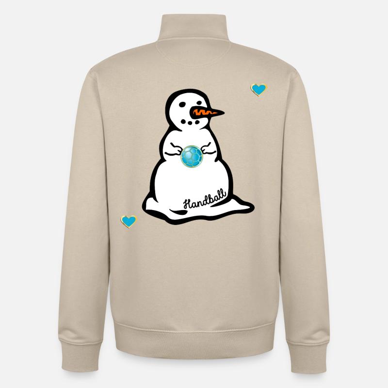 Winter Handball Kinder Schneemann - Unisex Organic Zip Sweatshirt von Stanley/Stella - Cremebeige