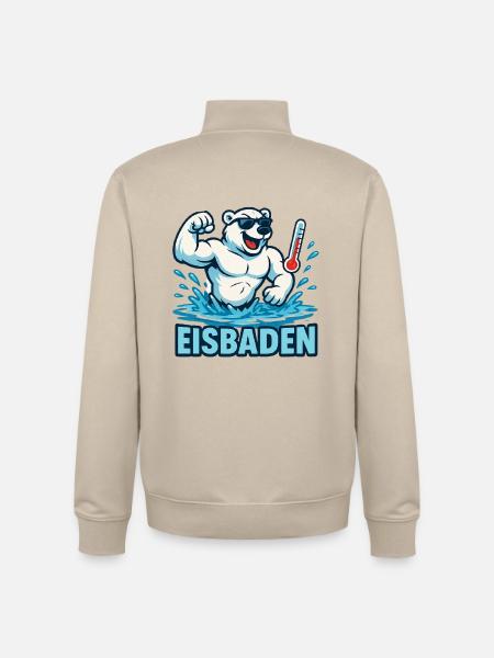 Eisbaden Eisbad PolarBär Fitness - Unisex Organic Zip Sweatshirt by Stanley/Stella - desert dust