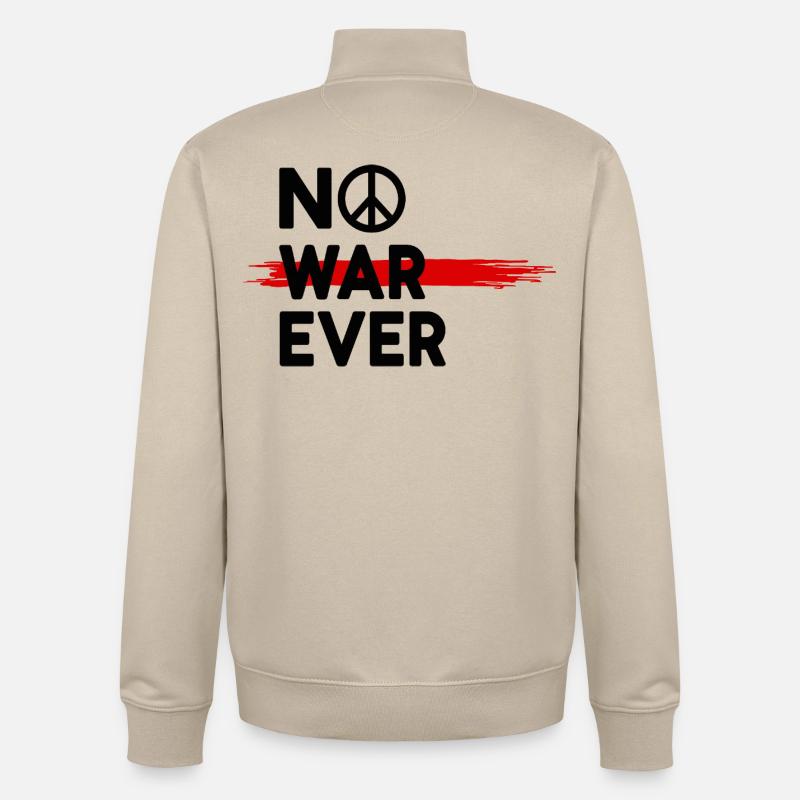 No War Ever Frieden Peace Zeichen - Unisex Organic Zip Sweatshirt von Stanley/Stella - Cremebeige