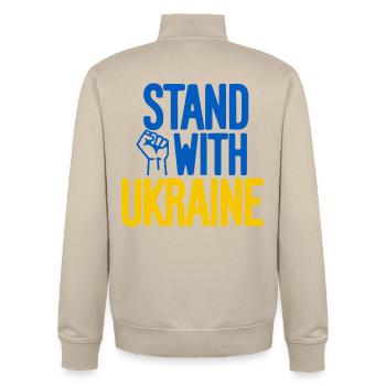 Solidarité avec l’Ukraine - Sweat zippé unisexe en coton bio Stanley/Stella - beige crème - Dos - AI Model Male 185 dark (185cm)