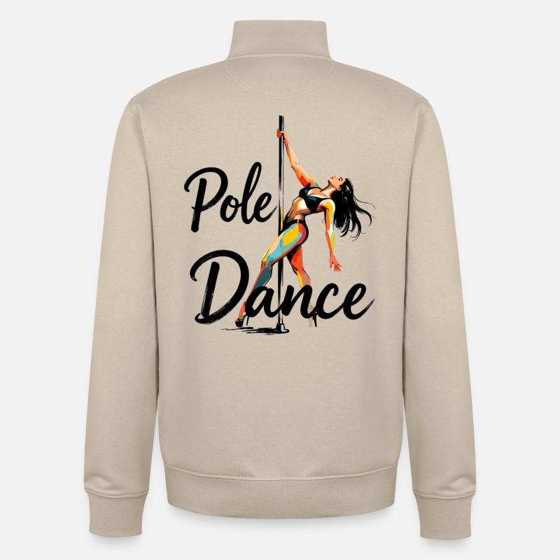 Pole Dance Pole Dancer Aesthetic Gift - Unisex Organic Zip Sweatshirt by Stanley/Stella - desert dust