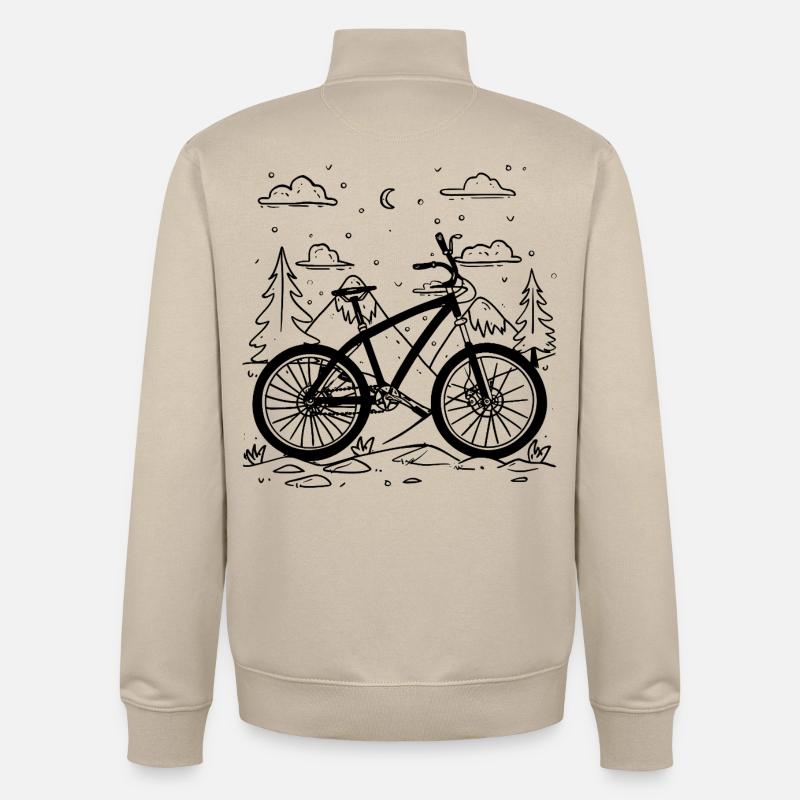 Style de bande dessinée VTT - Sweat zippé unisexe en coton bio Stanley/Stella - beige crème