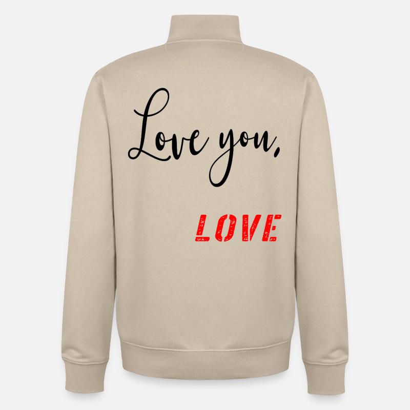 Valentinstag – Love You-Botschaft - Unisex Organic Zip Sweatshirt von Stanley/Stella - Cremebeige