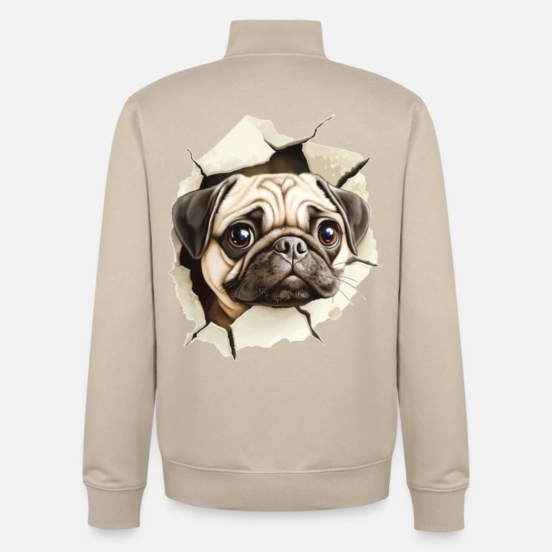 Mops - Unisex Organic Zip Sweatshirt von Stanley/Stella - Cremebeige