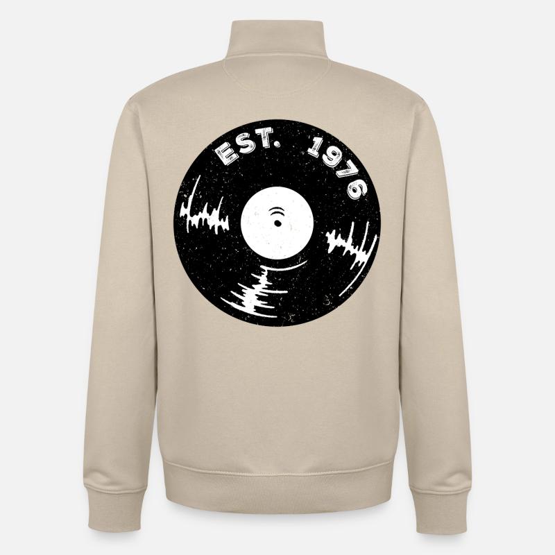 Vinyle créé en 1976 - Sweat zippé unisexe en coton bio Stanley/Stella - beige crème