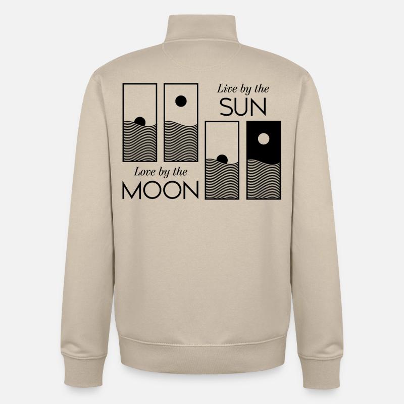 Lever / Coucher de soleil - Sweat zippé unisexe en coton bio Stanley/Stella - beige crème