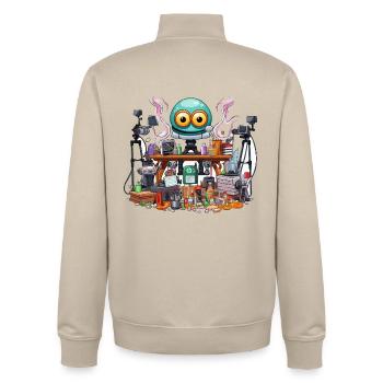 Kreativer Gadget-Workshop Alien - Unisex Organic Zip Sweatshirt von Stanley/Stella - Cremebeige - Hinten - AI Model Male 185 dark (185cm)