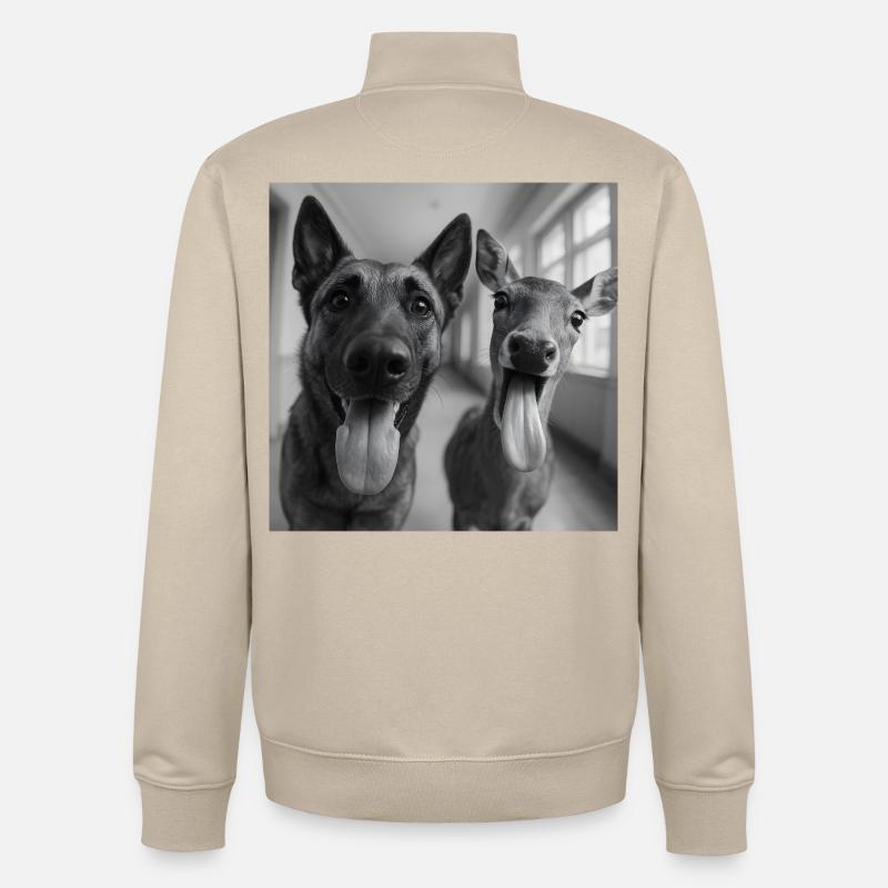 Best Buddies - Unisex Organic Zip Sweatshirt von Stanley/Stella - Cremebeige