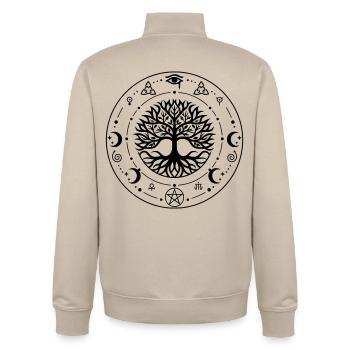 Heiliger Baum des Lebens - Unisex Organic Zip Sweatshirt von Stanley/Stella - Cremebeige - Hinten - AI Model Male 185 dark (185cm)