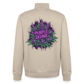 Purple Skunk - Unisex Organic Zip Sweatshirt von Stanley/Stella - Cremebeige - Hinten - AI Model Male 185 dark (185cm)