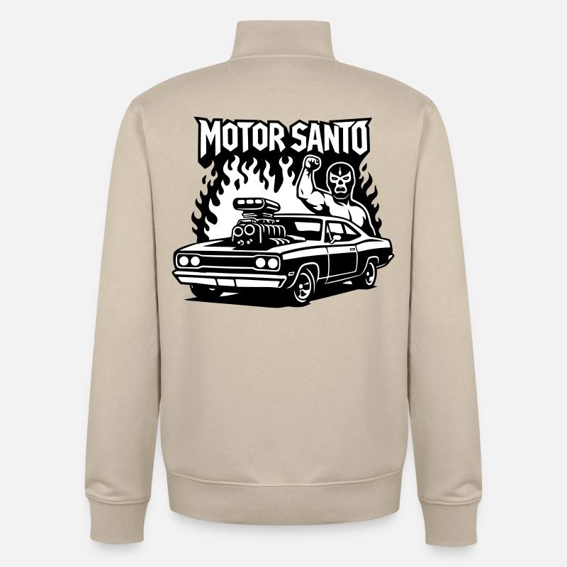 Motor Santo Fire Hotrod - Unisex Organic Zip Sweatshirt by Stanley/Stella - desert dust