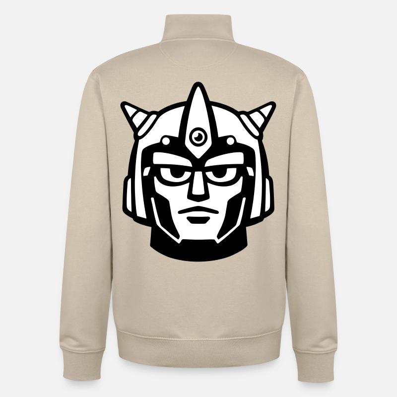 Doomforge Robot Face Helmet - Unisex Organic Zip Sweatshirt by Stanley/Stella - desert dust