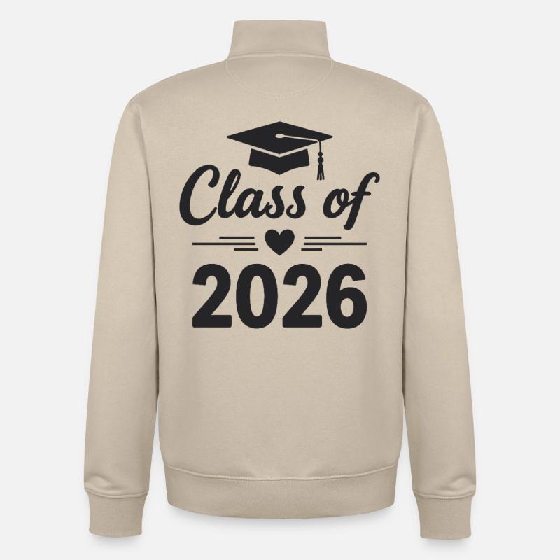 CLASS OF 2026 Absolventen Abschluss Studium - Unisex Organic Zip Sweatshirt von Stanley/Stella - Cremebeige
