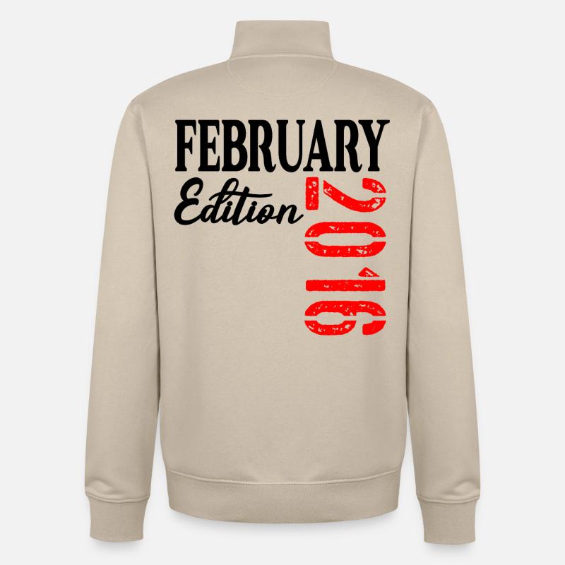 Février 2016 - 11e anniversaire - Sweat zippé unisexe en coton bio Stanley/Stella - beige crème