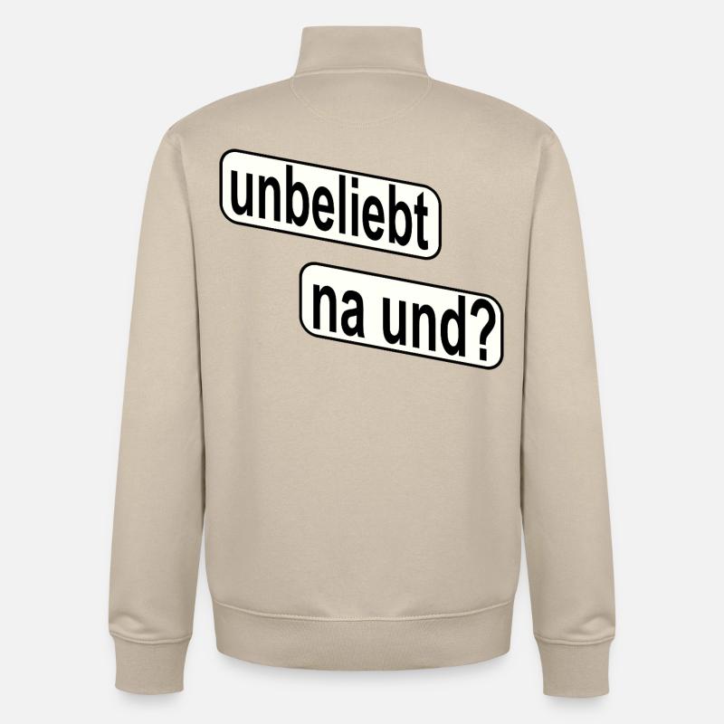 Impopulaire Et alors ? Déclaration rebelle - Sweat zippé unisexe en coton bio Stanley/Stella - beige crème