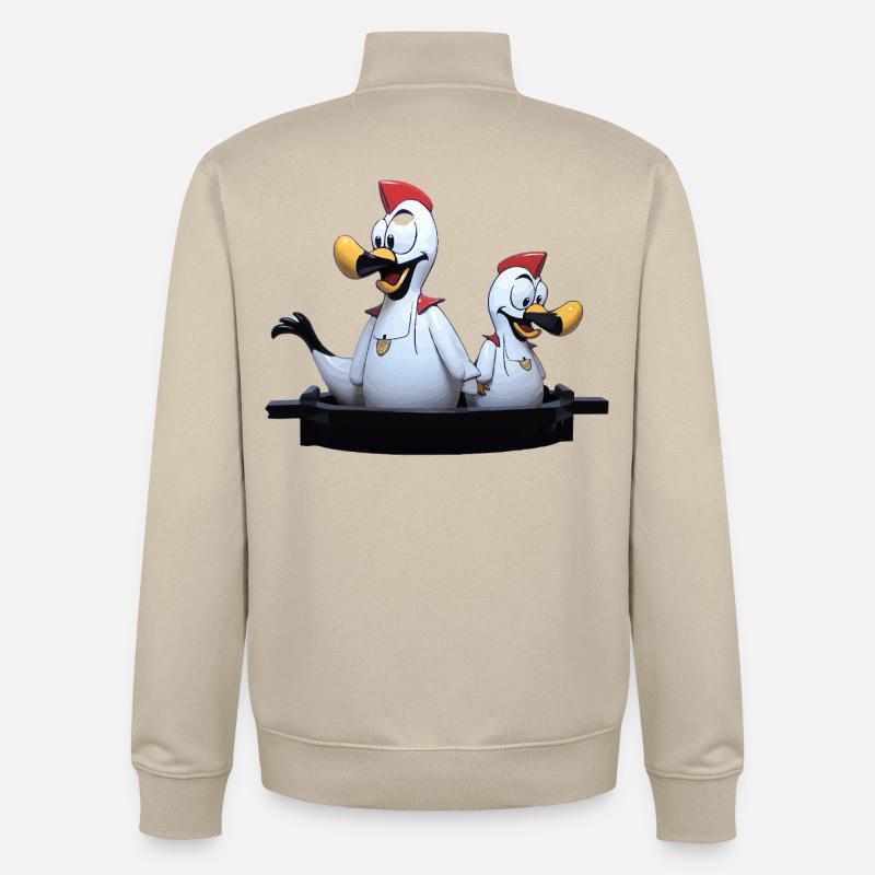 Duo de mouettes sur la jetée - Sweat zippé unisexe en coton bio Stanley/Stella - beige crème