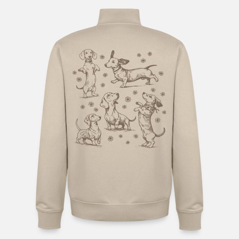 Dackel Dackelhunde Dackel Hund Dackel Dackel - Unisex Organic Zip Sweatshirt von Stanley/Stella - Cremebeige