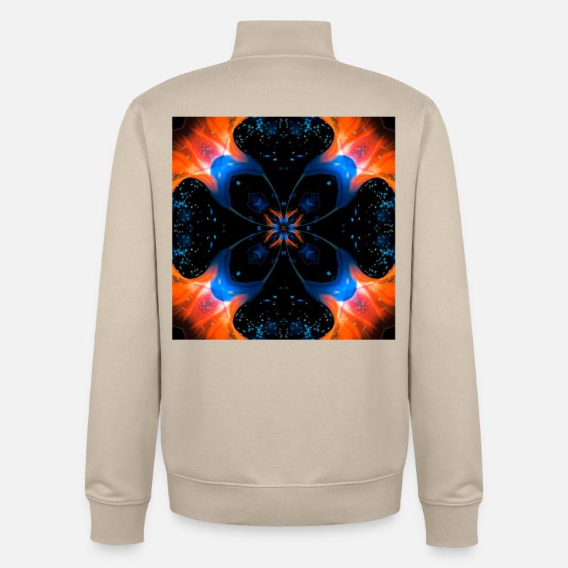 Fraktalkunst Digitale Blume - Unisex Organic Zip Sweatshirt von Stanley/Stella - Cremebeige
