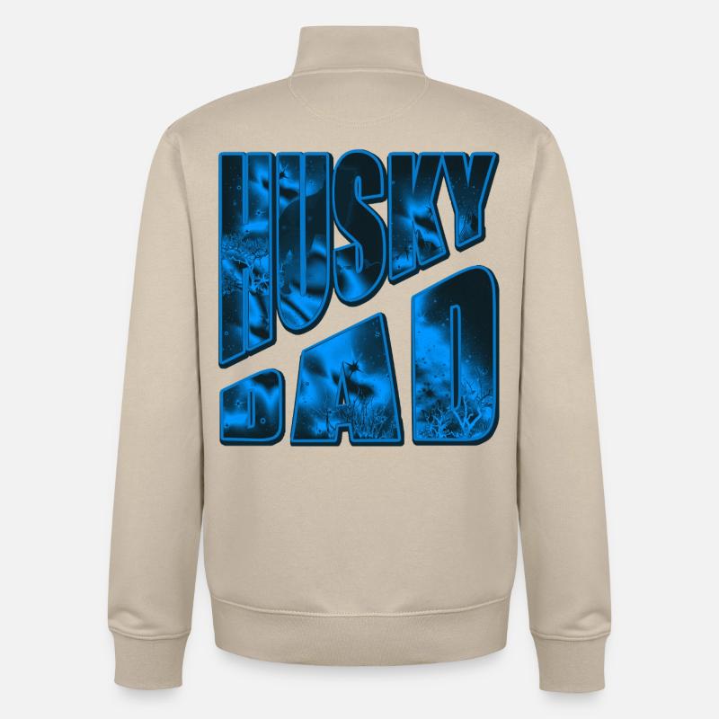 Husky Bad Neon Eisdesign - Unisex Organic Zip Sweatshirt von Stanley/Stella - Cremebeige