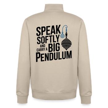 Équipement certifié spécialisé en induction vocale clinique - Sweat zippé unisexe en coton bio Stanley/Stella - beige crème - Dos - AI Model Male 185 dark (185cm)
