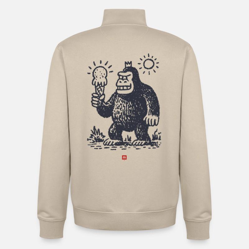 Königlicher Monster Eiszauber - Unisex Organic Zip Sweatshirt von Stanley/Stella - Cremebeige