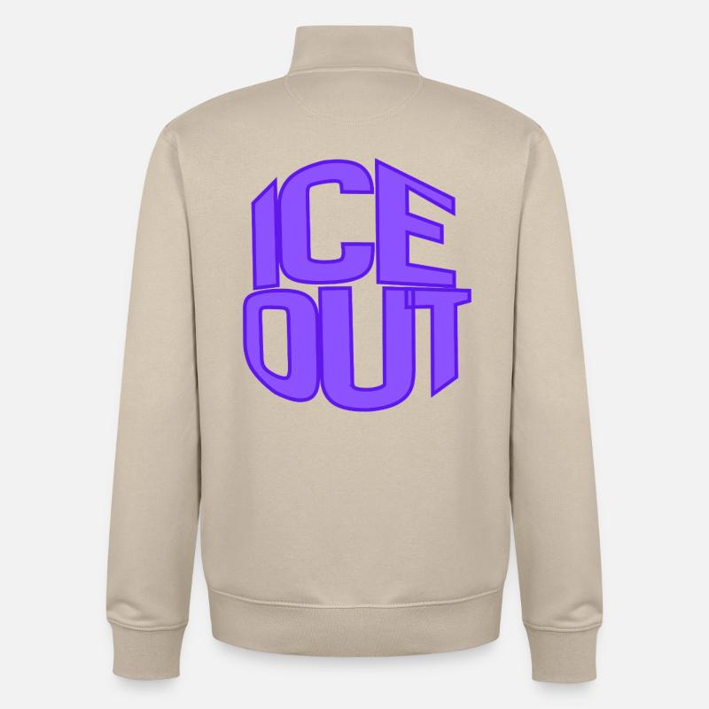 I C E Out Neon Block - Unisex Organic Zip Sweatshirt by Stanley/Stella - desert dust