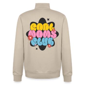 Cool Moms Club Mama Rétro Groovy - Sweat zippé unisexe en coton bio Stanley/Stella - beige crème - Dos - AI Model Male 185 dark (185cm)