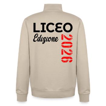 Italie - Édition lycée 2026 - Sweat zippé unisexe en coton bio Stanley/Stella - beige crème - Dos - AI Model Male 185 dark (185cm)