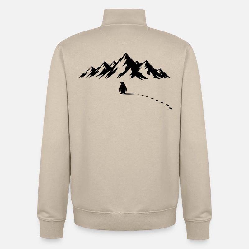 Pinguin Eisberg - Sweat zippé unisexe en coton bio Stanley/Stella - beige crème