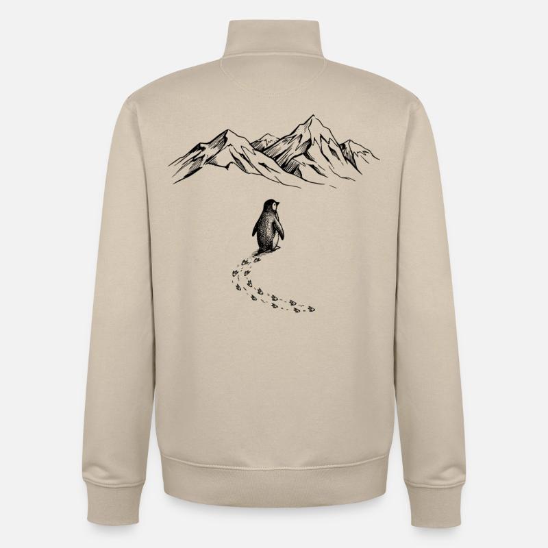 Penguin Antarctica - Sweat zippé unisexe en coton bio Stanley/Stella - beige crème