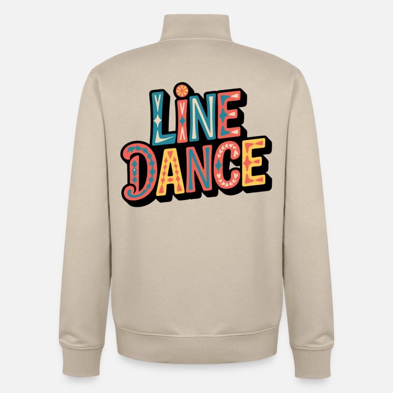 Line Dance Schriftzug: Farbexplosion - Unisex Organic Zip Sweatshirt von Stanley/Stella - Cremebeige