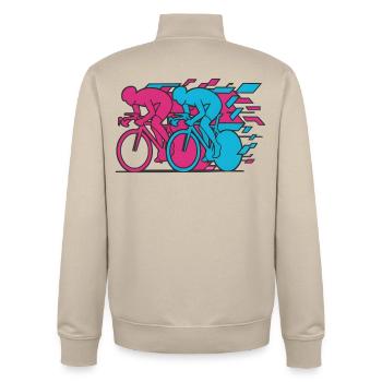 Vélo de route Vélo Vélo Sport Vélo VTT - Sweat zippé unisexe en coton bio Stanley/Stella - beige crème - Dos - AI Model Male 185 dark (185cm)