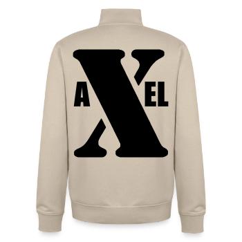 Axel – First Name Design | Minimal Typography - Unisex Organic Zip Sweatshirt von Stanley/Stella - Cremebeige - Hinten - AI Model Male 185 dark (185cm)