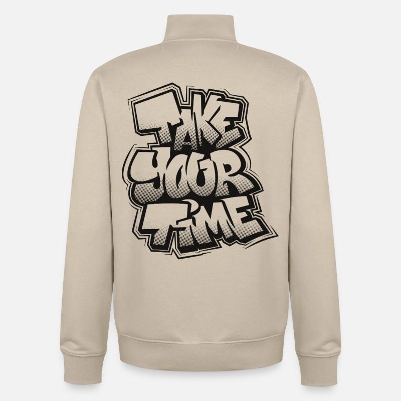 Lass dir Zeit, Graffiti. - Unisex Organic Zip Sweatshirt von Stanley/Stella - Cremebeige