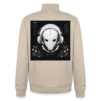 One Bulky Mech - Couverture de la séquence de limon - Sweat zippé unisexe en coton bio Stanley/Stella - beige crème - Dos - AI Model Male 185 dark (185cm)