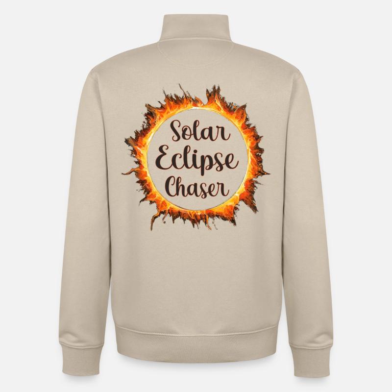 Solar eclipse chaser - Unisex Organic Zip Sweatshirt von Stanley/Stella - Cremebeige
