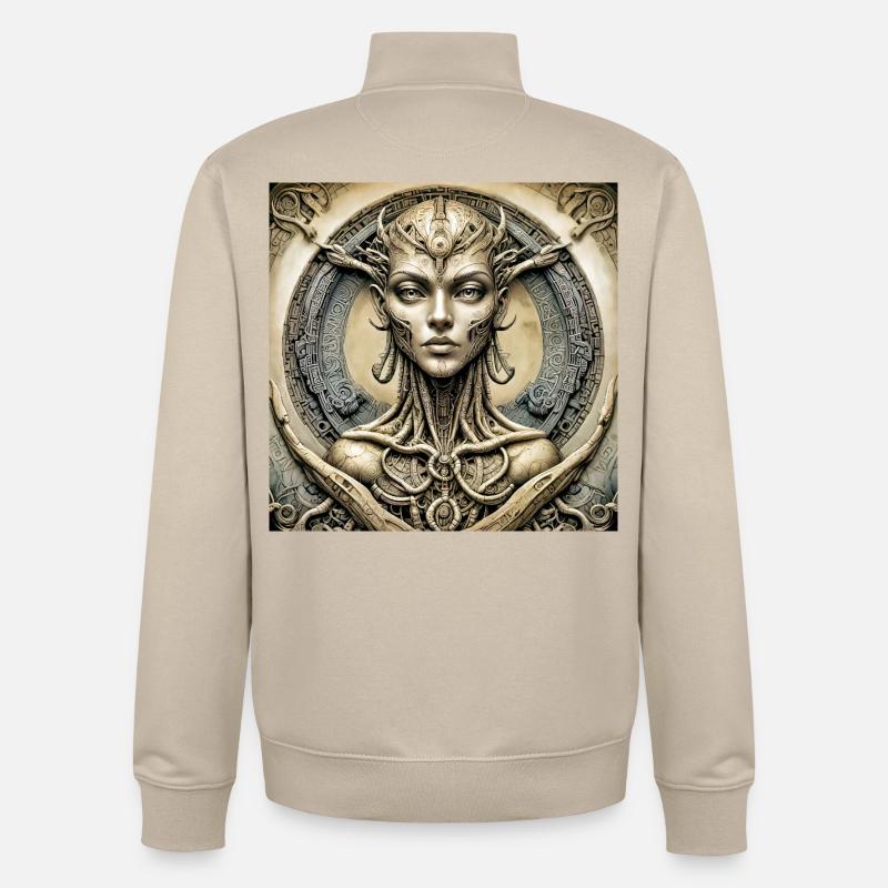 Patch 01 - Sweat zippé unisexe en coton bio Stanley/Stella - beige crème