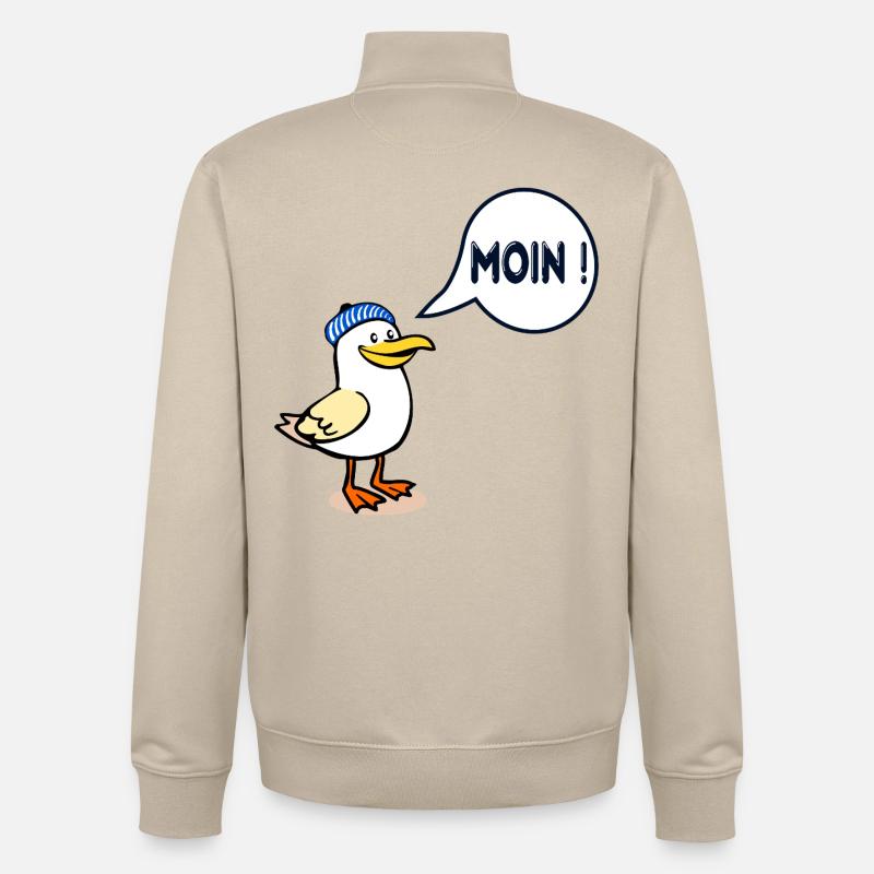Hamburger Möwe Hamburg Moin - Unisex Organic Zip Sweatshirt von Stanley/Stella - Cremebeige