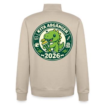 Kita Absolvent 2026 Kinder Lustig - Unisex Organic Zip Sweatshirt by Stanley/Stella - desert dust - Back - AI Model Male 185 dark (185cm)