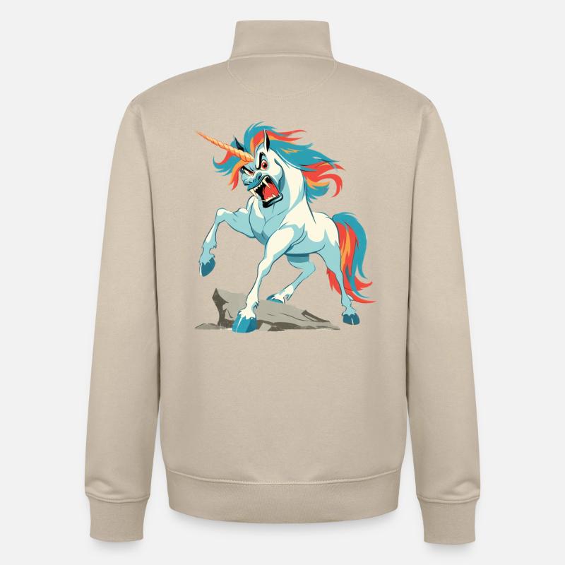Angrycorn - Unisex Organic Zip Sweatshirt von Stanley/Stella - Cremebeige