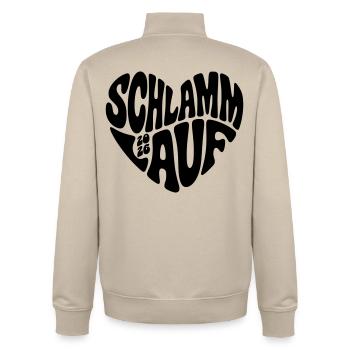 Course de boue 2026 - Course de boue 2026 - Sweat zippé unisexe en coton bio Stanley/Stella - beige crème - Dos - AI Model Male 185 dark (185cm)