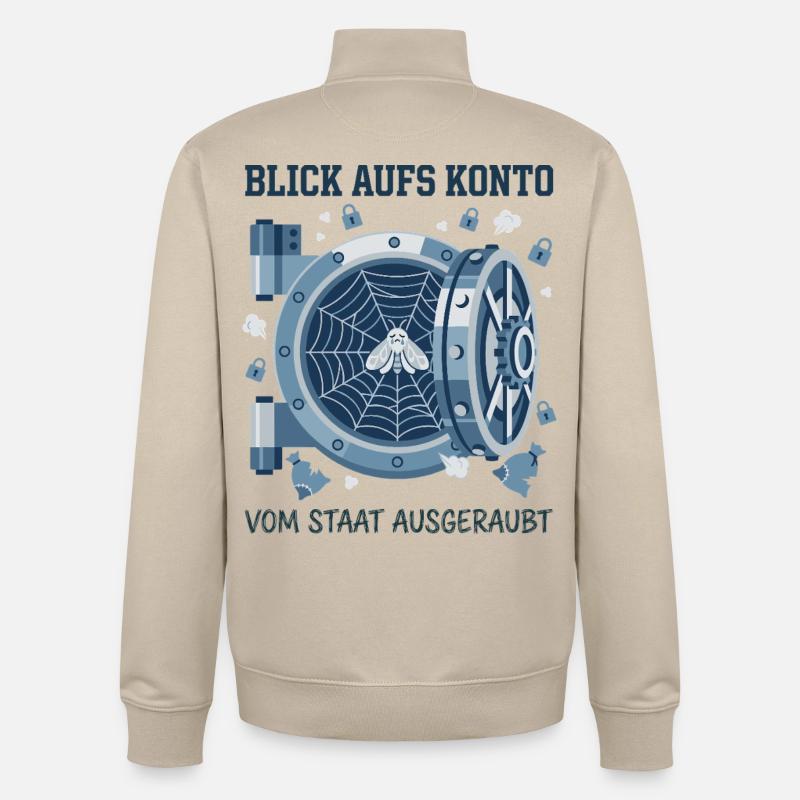 Vue du compte volé par l’État - Sweat zippé unisexe en coton bio Stanley/Stella - beige crème