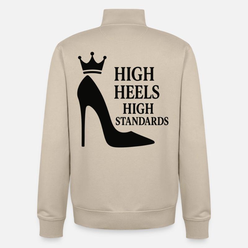 High Heels High Standards: Power-Statement Queen - Unisex Organic Zip Sweatshirt von Stanley/Stella - Cremebeige